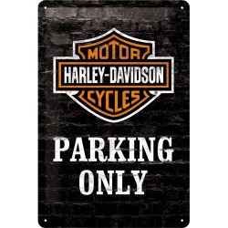 Placa metalica - Harley Davidson - Parking Only - 20x30 cm